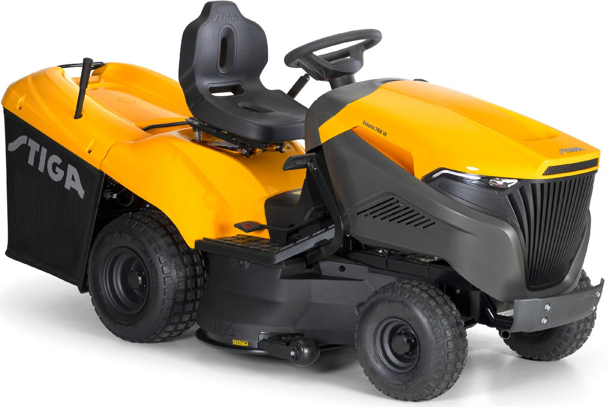 Stiga Rasentraktor Estate 798 W mit Mulchstopfen, Anhängerkupplung und Ladegerät