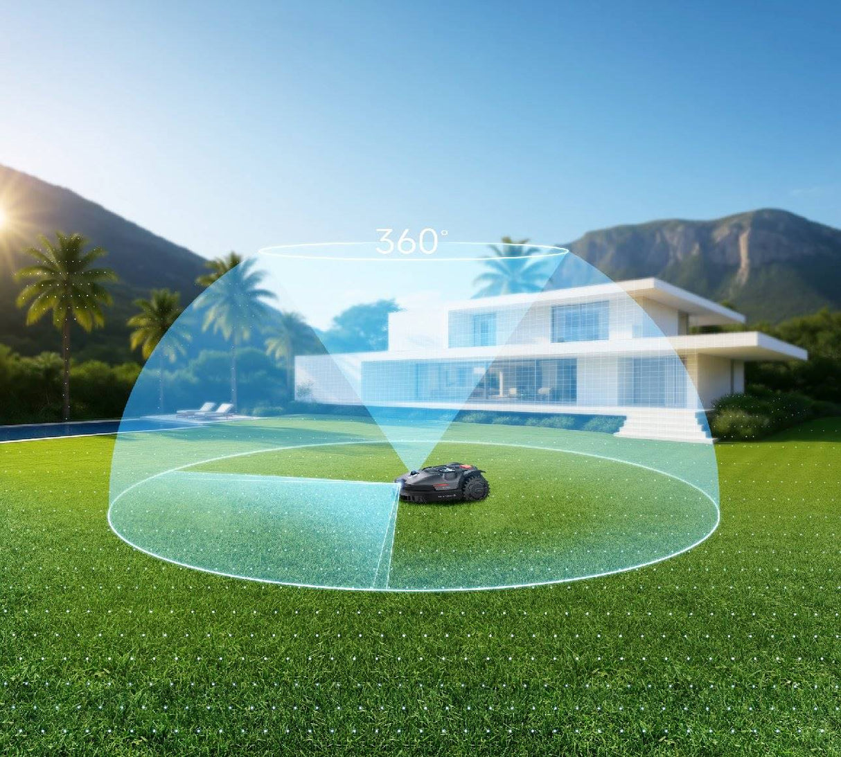 Nexlawn Mähroboter ohne Begrenzungskabel Vidar 800 - für mittlere Rasenflächen