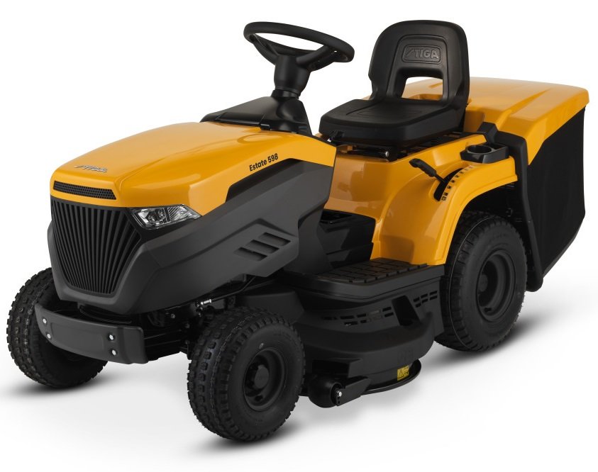 Stiga Rasentraktor Estate 598 mit Mulchstopfen, Anhängerkupplung und Ladegerät